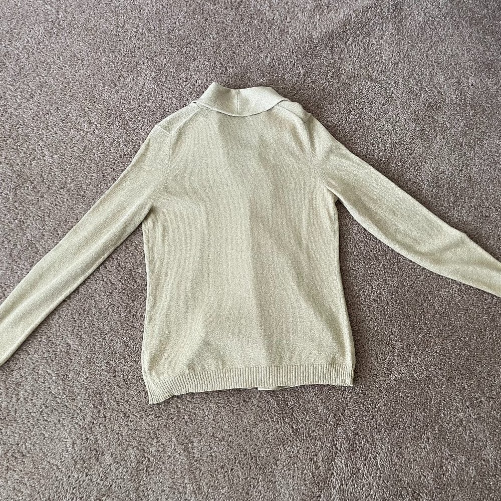 Banana Republic Gold Shimmer Cardigan XS - Picture 10 of 11